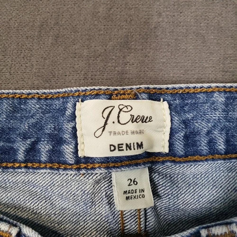 J.Crew‎ Denim Shorts Womens 26 Blue High Rise Cuffed 100% Cotton E5862